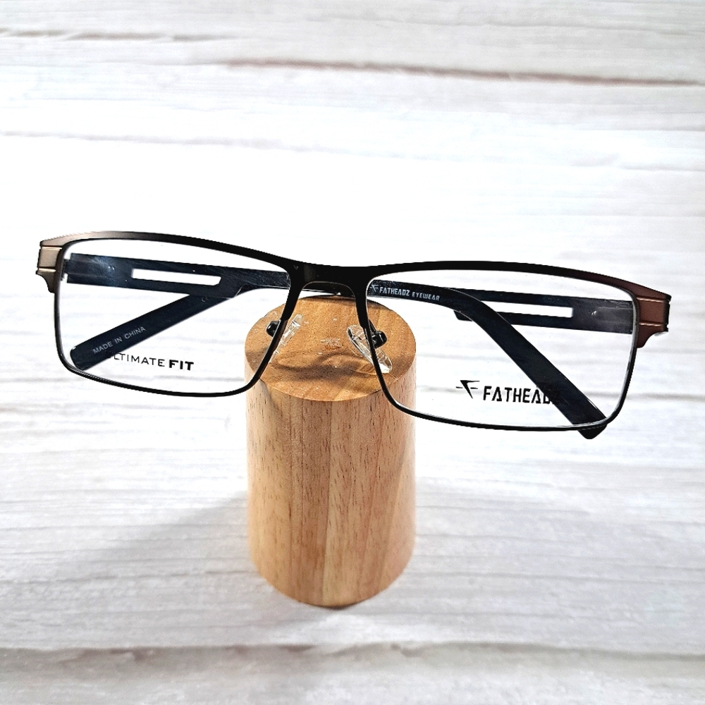 NEW Fatheadz Eyeglass Frame, Big Tall Men Glasses, Rx'able Brown Metal 62-16-150